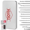 Mitesserentferner Komedonenquetscher Set,Mitesser Entferner,Hochwertiger Blackhead Remover,Akne-Entferner-Set,Pinzetten-Set mit Metallgehäuse(Silber)