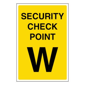 V Safety Security Check Point W 100 x 150 mm - 1mm Rigid Plastic