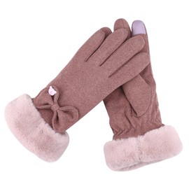 Lycharoty Women's Winter Gloves, Cold Weather Gloves, Smartphone Compatible, Birthday Gift, Women's, Warm, Bicycle, Christmas Gift, 5 Colors Available, Type 2-Dark Pink