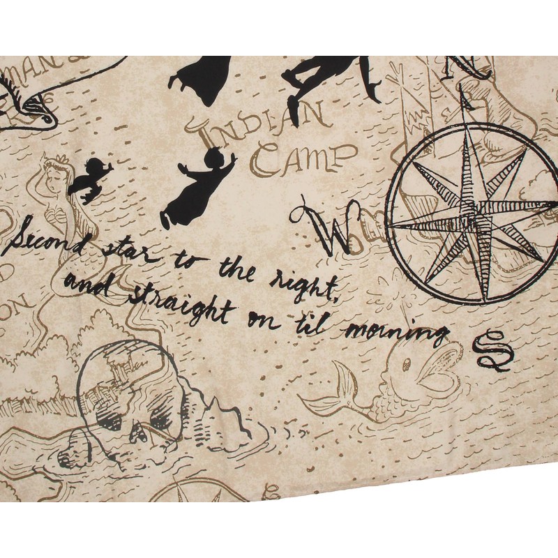 Northwest Disney's Peter Pan Neverland Map Compass Tapestry for Bedroom