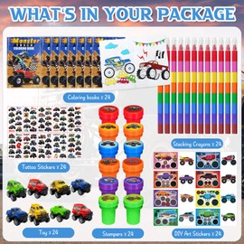 Cinrobiye 144 Pcs Farm Animal Coloring Book Party Favors Set, Barnyard Tractor Birthday Party Pinatas Goodie Bag Fillers,Farmhouse Cow Party Supplies Craft DIY Kit Stickers for Fiesta Rodeo (Monster)