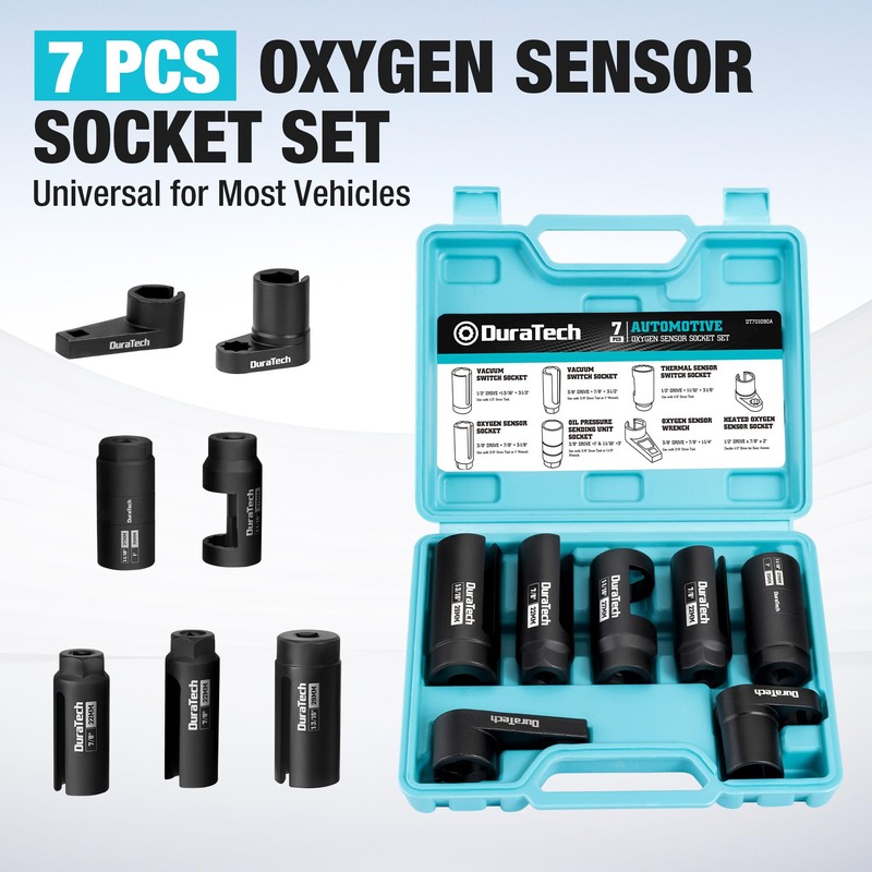 DURATECH 7PCS O2 Oxygen Sensor & Oil Pressure Socket Set,