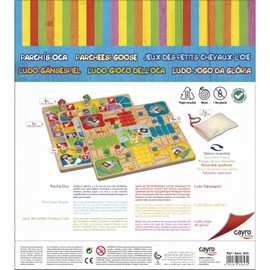 Cayro Ludo and Goose - from 5 years - Pirate Model - Double Board Game for Children and Adults - Pirate Goose - Board Game - Reversible Board and Wooden Pieces - 2 to 4 Players