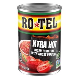 Xtra Hot Diced Tomatoes With Ghost Peppers, 10 oz. (Pack of 6)