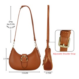 Crescent Bag for Women Small Shoulder Purses Leather Zip Handbag Crossbody Bags Cute Hobo Tote Bag