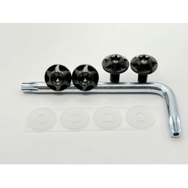 Kuroobaa Car License Plate Bolt License Plate Frame Titanium Anti-Theft Screws M6 Set of 4 (Black)
