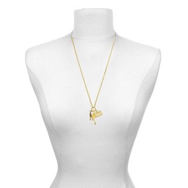 Delight Jewelry Goldtone Brown Giraffe - Class of 2026 Graduation Zoey Charm Necklace, 28"