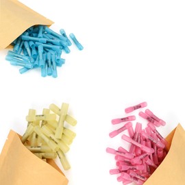 IWISS I-300 Waterproof Type Crimping Terminal Crimping Sleeve Crimp Connection Terminal Heat Shrink Type Insulation Sleeve 3 Type Set of 300 AWG Silk