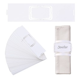 URROMA Napkin Rings, 50 Pcs White Name Napkin Ring Holder Household Napkin Buckle for Table Decor, Wedding, Xmas, Party Dinner, Thanksgiving