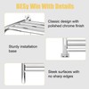 BESy Adjustable 15-25 Inch Towel Rack with Shelf for Bathroom