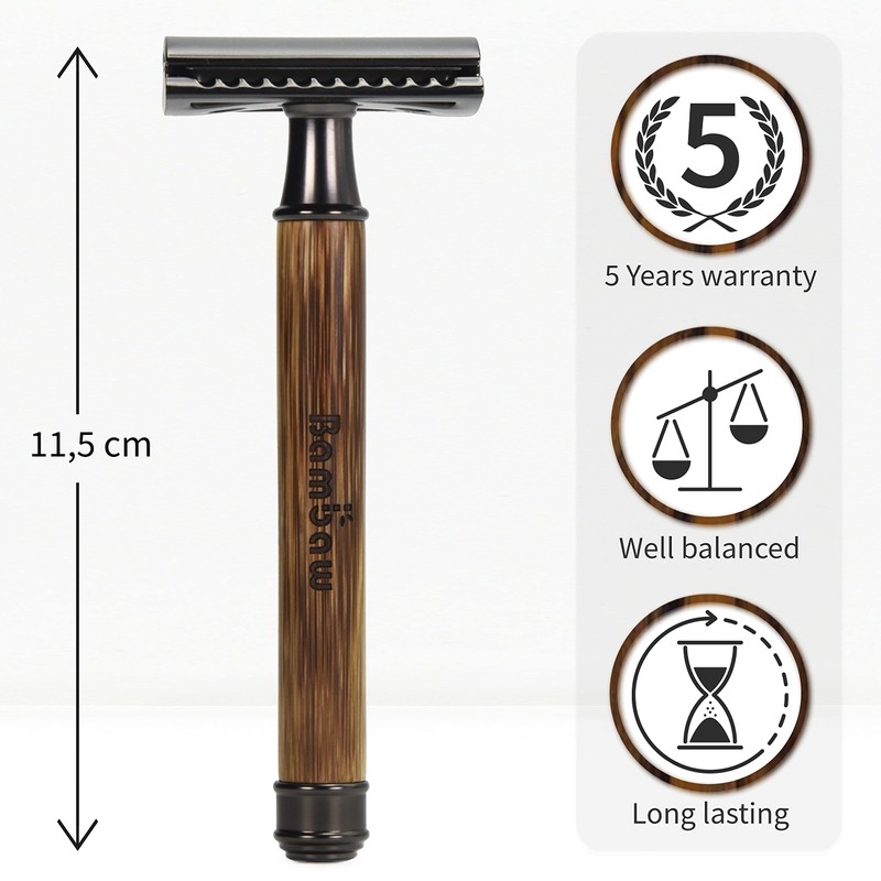 Double Edge Safety Razor Black | Bamboo Handle| Safety Razor