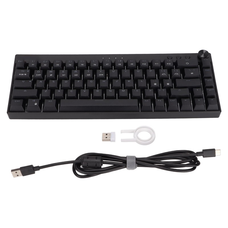 Mechanical Keyboard 68 Keys Three Modes RGB Backlight 1800mAh BatteryBlack