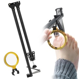 Foldable Extended Long Handle Toenail Clippers with Magnifier-4mm Wide Jaw & Ergonomic Design for Seniors, Arthritis& Limited Mobility | Heavy-Duty, No-Bend Trimming, Tool-Free Foldable (24" Black)