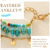 Fashband Boho Layered Anklets Turquoise Beaded Ankle Bracelets Sequins Beach