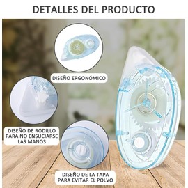 Set de 6 Rodillo Cinta Adhesiva Doble Cara, Aplicador de Cinta Doble Cara Para Artículos de Artesanía de Libros de Recortes (6)