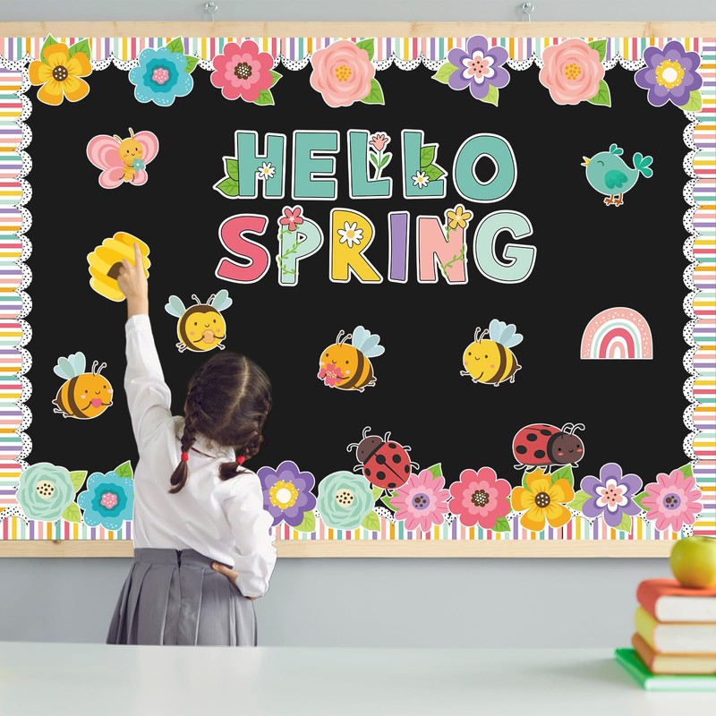Pasimy Hello Spring Bulletin Board Decorations Spring Classroom Decoration Springtime