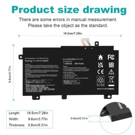 B31N1726 Laptop Battery for Asus FX80 FX80G FX80GD FX80GE FX80GM FX86 FX86FE FX86FM TUF FX504 FX504GE FX504GM FX505 FX505DT FX505DY FX505GE FX505GD FX505GM FA506IU A17 FA706II B31BNEH B31BN91 A41LK9H