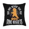 Dino Nuggets Enthusiast Dinosaur Chicken Delight Dino Nugs Throw Pillow