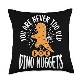 Dino Nuggets Enthusiast Dinosaur Chicken Delight Dino Nugs Throw Pillow