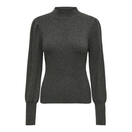 ONLY Women's Onlkatia L/S High Neck Jumper Knt Noos Sweater, Dark grey blend, M
