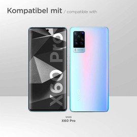 moex® FlexProtect Matte Screen Protector Compatible with Vivo X60 Pro Film Against Reflections, Anti-Reflective Screen Protector, Matte Screen Film, Robust and Scratch-Resistant - Pack of 3