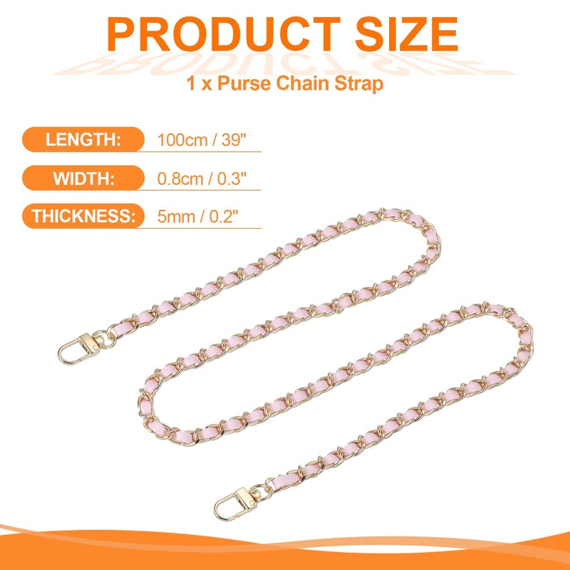 MECCANIXITY Purse Chain Strap, 39 Inch PU Leather Purse Handle