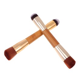 BIUDECO 2pcs Double Ended Makeup Brushes Blending Brush for Foundation and Blush Women Touch No Shedding for Blending and Setting