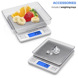 Smart Weigh Digital Pro Pocket Scale 2000g x 0.1 Grams Precise Weighing Professional Weight Food Ounces & Grams Mini Kitchen Jewelry Portable Herb Pocket Scale, Hold and Counting Function Back-Lit LCD