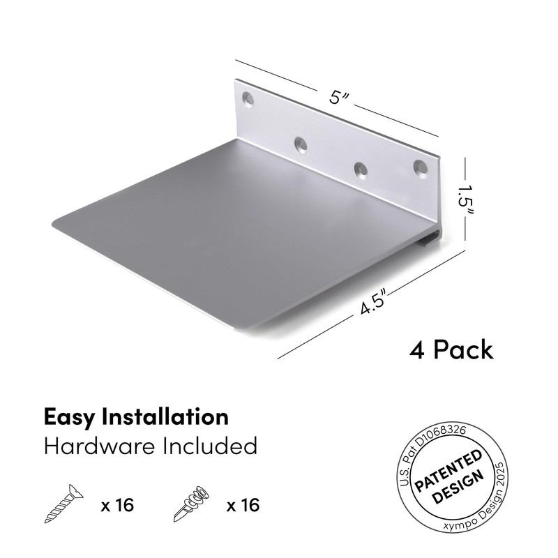 xympo Floating Invisible Bookshelf Wall Mounted (Set of 4) -
