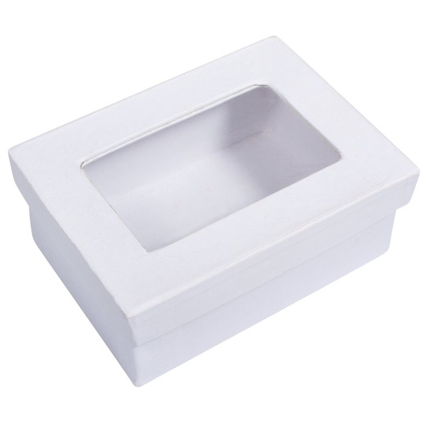 Rayher Papier-Mâché Gift Box, FSC Rec. 100%, White