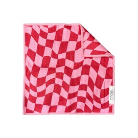 Double-Sided Microfiber Washcloths Waffle Weave – 12x12 Inch, Super Absorbent, Lint-Free, Fast Drying Kitchen Washcloths for Cleaning, Washing Dishes, Cars & More – Durable & Soft - Fun House- Pink