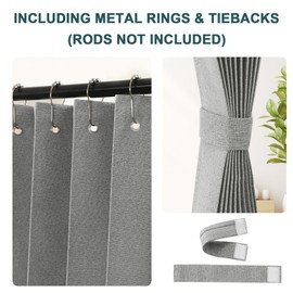 Turquoize 100% Blackout Magnetic Door Curtain Accordion Door Closet Door Curtain Linen Textured Pleated Curtains Folding Door Curtains for Closet and Room Divider, 1 Panel, W55 x L78, Grey