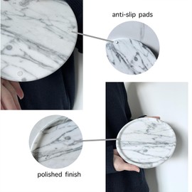 Natural Round Marble Tray for Home Decor, Perfume, Vanity, Bathroom, Countertop Storage Organizer