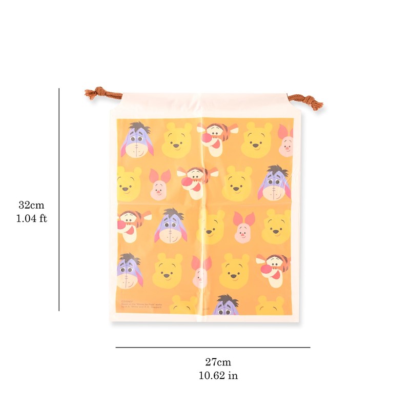 MENBLY Cute Vinyl Drawstring Bags Winnie-Bear-Pooh & Micky-Mousey - 4pcs