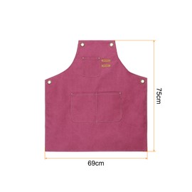 HARFINGTON Canvas Chef Aprons 75x69cm Adjustable Strap Cross Back Kitchen Cooking Apron with 3 Pockets for Men Women Chef, Pink