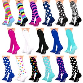 Go2 Compression Socks for Men Women Nurses Runners| Medium Compression Stockings (Pink,Large Single)