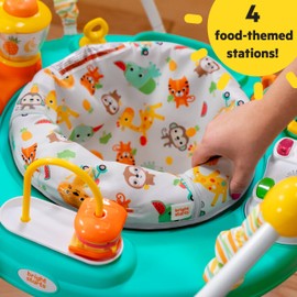Bright Starts Cooking Up Fun Baby Activity Jumper with Music and Lights, Kitchen Role Play Toys, Unisex, 6 Months+, Up to 25 lbs