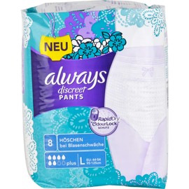 Halajot always Discreet Inkontinenz Pants Plus L Größe 44-54, 8 St. Packung