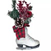 Garsons Ice Skate Christmas Ornament Greenery White Boot Pinecone Ribbon