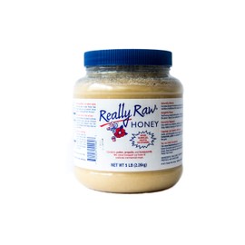 Really Raw Honey, Straight from the Hive, Never Heated or Filtered, Harvested from Small USA Family Farms, Smooth and Dense (5 Pound)