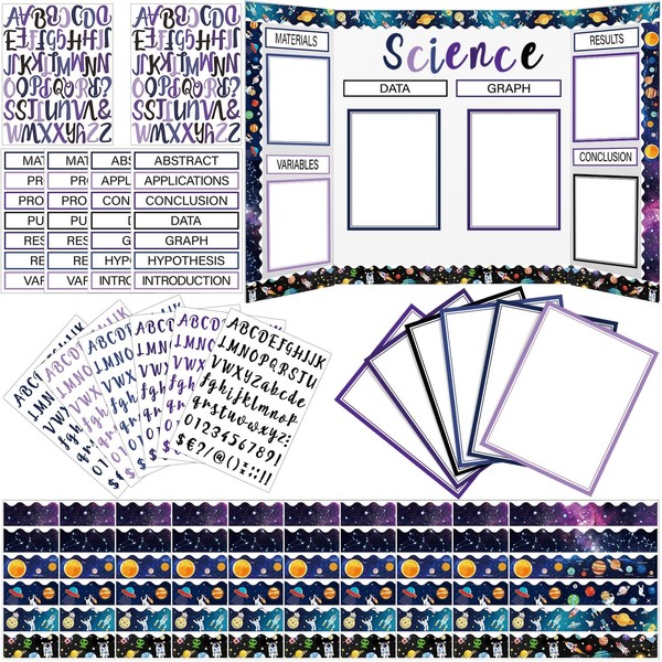 96 Pcs Science Fair Board Supplies Includes Self Adhesive Science