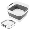 Collapsible Dish Basin 2.4Gal/9L, Foldable Sink with Drain Plug &