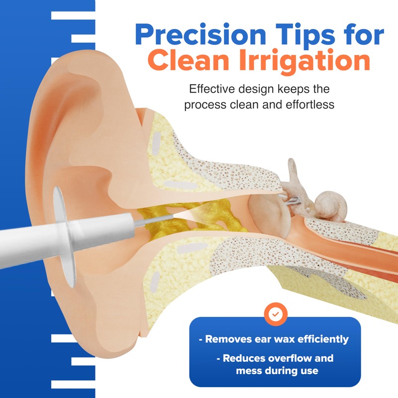 Ear Washer Universal Disposable Tips, Physician Preferred for Sterility and