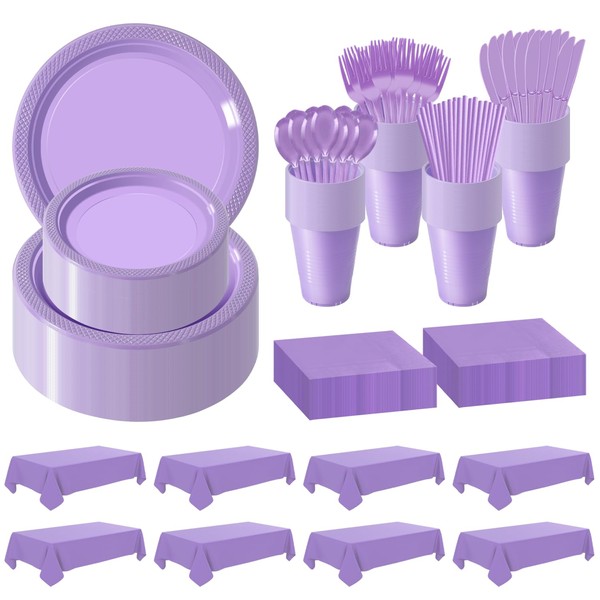 Disposable Plastic Dinnerware Set-968PCS Plastic Plates Set Includes 120 Of