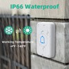 Wireless Doorbell with 2 Receivers IP66 Waterproof 1000ft Range Door