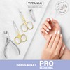 TITANIA Nagelschere Solingen vergoldet (9,5cm) • Gebogene Schere • Extra