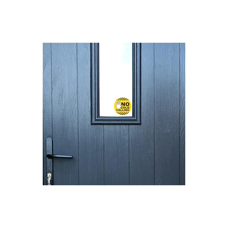 SAFESIGN (2 Pack) No Cold Calling Round Vinyl Sticker for