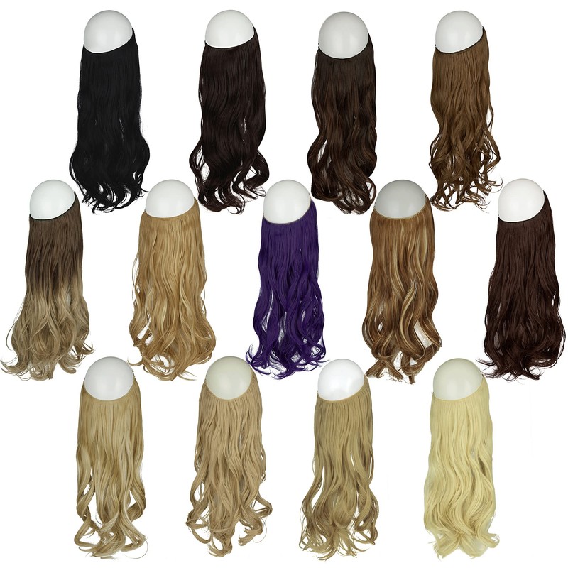 Hair Extensions with Invisible Transparent Wire Curly Wavy Hidden Secret