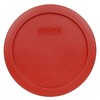 Pyrex 7201-PC 4-Cup Poppy Red Food Storage Replacement Lid (2-Pack)