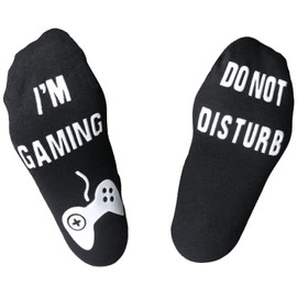 Do Not Disturb Gaming Socks, Funny Cotton Novelty Gamer Socks Gifts for Kids Teen Boys Mens Womens Game Lovers
